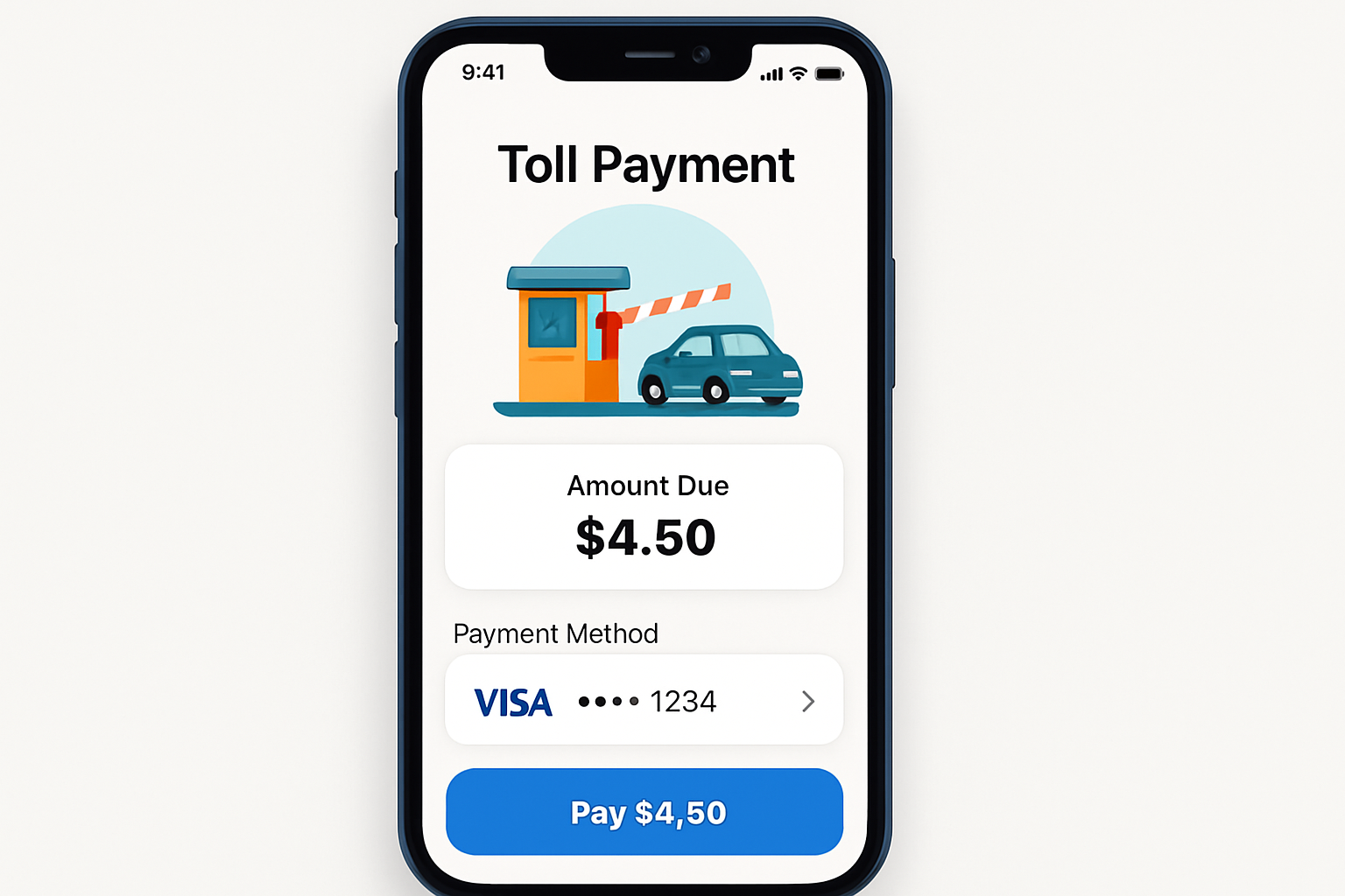 User-friendly toll payment mobile app